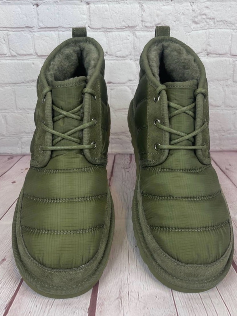 UGG Neumel LTA Burnt Olive Green Quilted Chukka Boots Men Size 11 Gorpcore